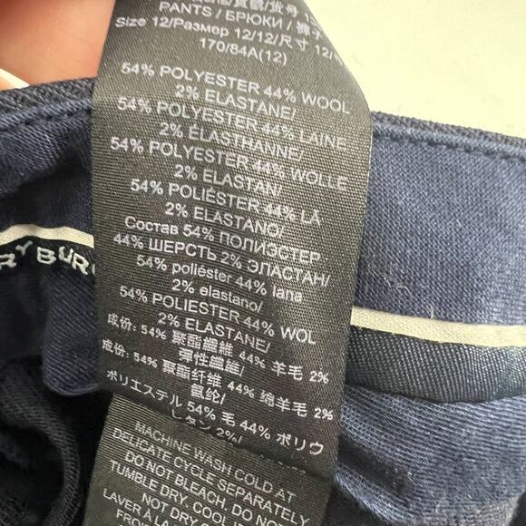 Tory Burch Twill Kahiki Wool Pant 135278 Medium Navy Womens Size 12 - Picture 3 of 4